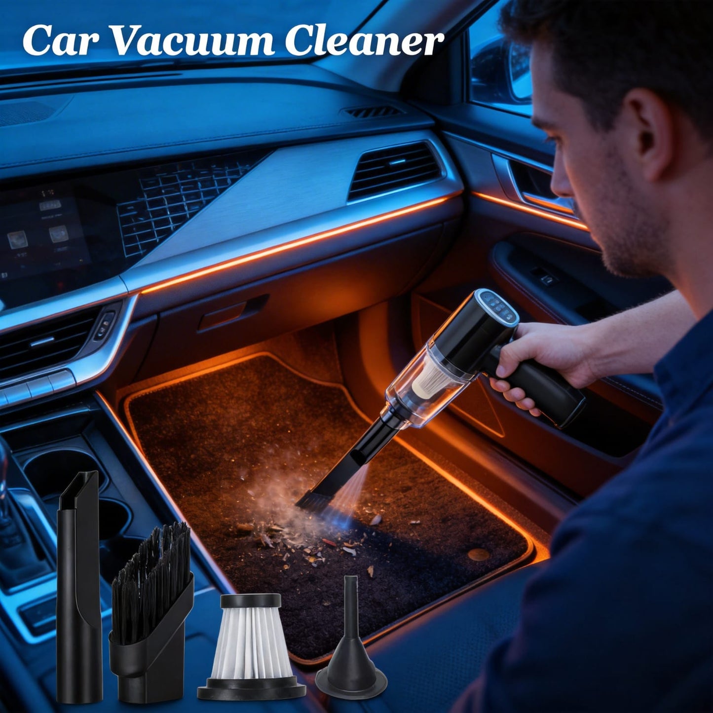 Portable Car Vacuum Cleaner - High Power Suction Handheld Vacuum for Car & Home